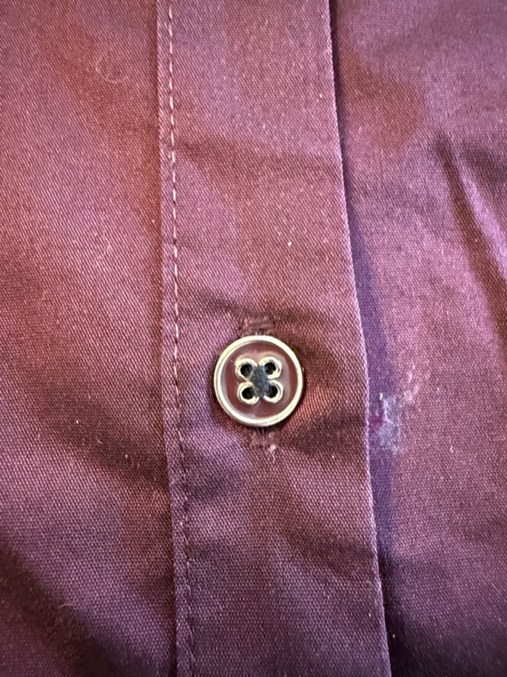 New York & Company 7th Avenue Button-Up Dress Shirt in Deep Plum Size L - Picture 7 of 7